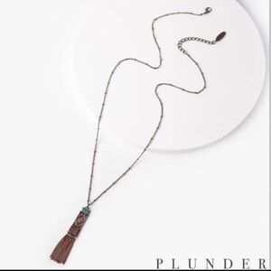 Plunder Vera Louise Brown Tassel Necklace